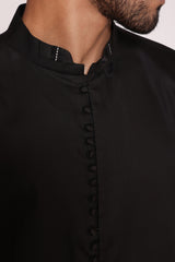 Black contrast piping kurta 2 piece set