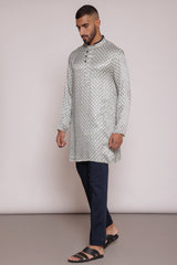 Green jali kurta 2 piece set