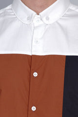 GAVLE- FRONT PANEL COLOUR BLOCKED SHIRT