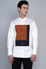 GAVLE- FRONT PANEL COLOUR BLOCKED SHIRT