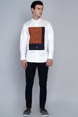 GAVLE- FRONT PANEL COLOUR BLOCKED SHIRT