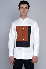 GAVLE- FRONT PANEL COLOUR BLOCKED SHIRT
