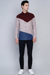 MALMO- ASYMMETRIC COLOUR BLOCKED SHIRT