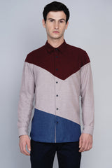 MALMO- ASYMMETRIC COLOUR BLOCKED SHIRT