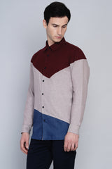 MALMO- ASYMMETRIC COLOUR BLOCKED SHIRT