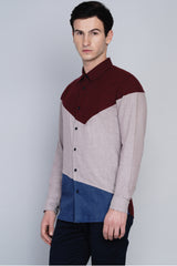MALMO- ASYMMETRIC COLOUR BLOCKED SHIRT