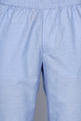 OREBRO- BLUE WITH PIPING CO-ORD SET