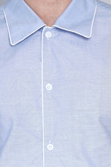 OREBRO- BLUE WITH PIPING CO-ORD SET