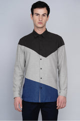 RAISIO- ASYMMETRIC COLOUR BLOCKED SHIRT