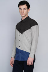 RAISIO- ASYMMETRIC COLOUR BLOCKED SHIRT