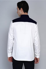 MOSJOEN- PREMIUM NAVY COLOR BLOCKED SHIRT