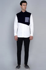 MOSJOEN- PREMIUM NAVY COLOR BLOCKED SHIRT