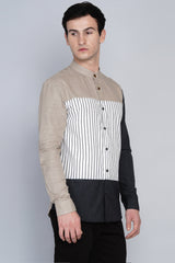 OSLO- STYLISED COLOUR BLOCKED SHIRT