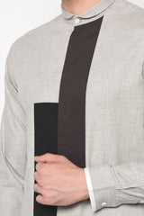 EUPSY- ASYMMETRIC COLOUR BLOCKED SHIRT