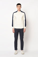 QURSH-SLEEVE COLOUR BLOCKED SHIRT