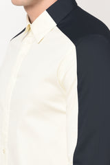 QURSH-SLEEVE COLOUR BLOCKED SHIRT