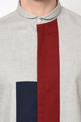 ALCOY- ASYMMETRIC COLOUR BLOCKED SHIRT