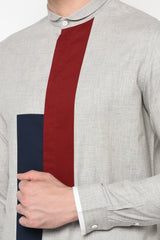 ALCOY- ASYMMETRIC COLOUR BLOCKED SHIRT