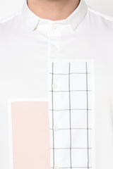 MONFORTE- STYLISED GRAPHIC CUT AND SEW SHIRT