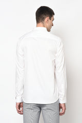 CORNELLA- WHITE SHIRT WITH MULTICOLOUR PIPING DETAIL