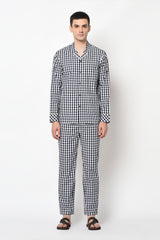 OSUNA- NAVY GINGHAM CO-ORD SET