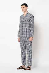 OSUNA- NAVY GINGHAM CO-ORD SET