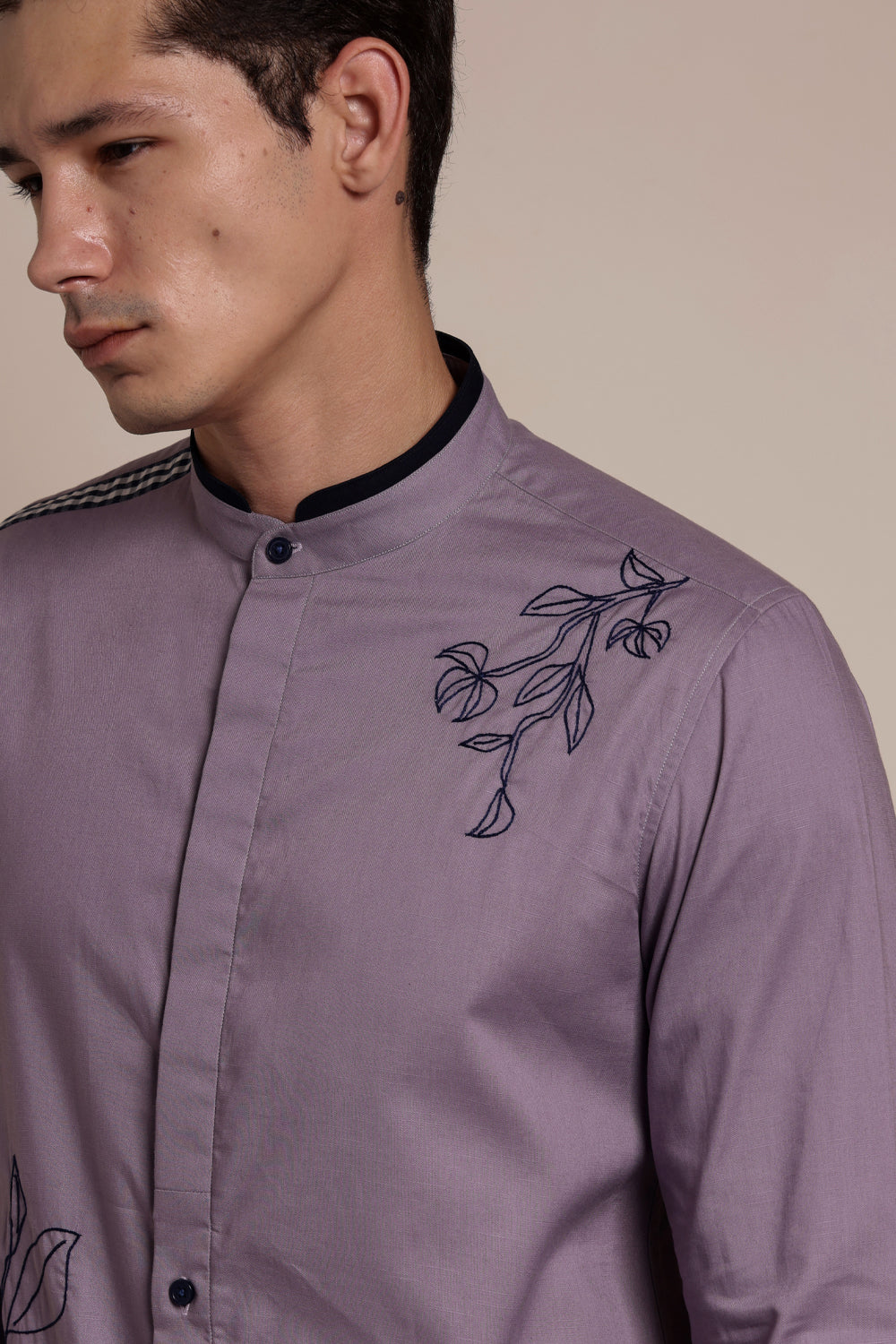 Orchid Embroidered Collar Shirt ORCHID XL