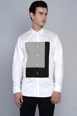 HALDEN- FRONT PANEL COLOUR BLOCKED SHIRT