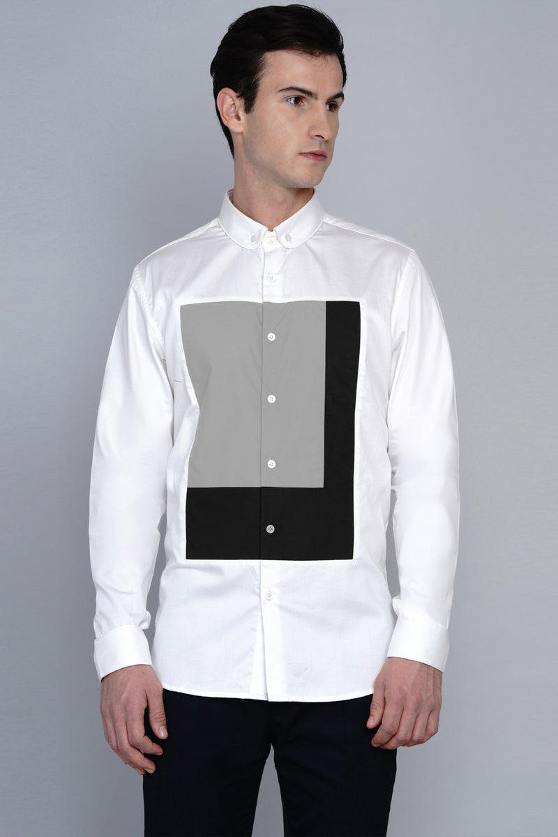 HALDEN- FRONT PANEL COLOUR BLOCKED SHIRT