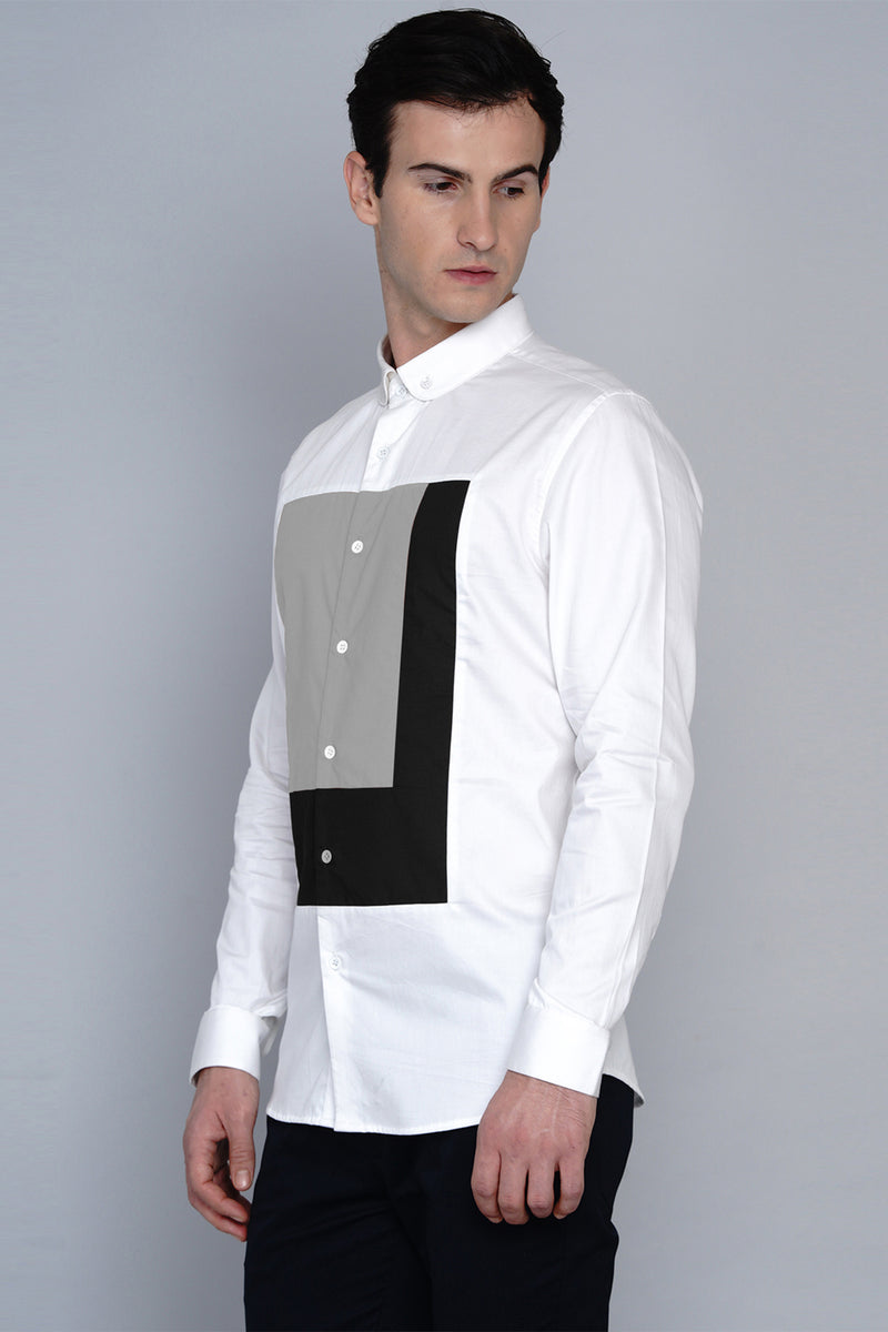 HALDEN- FRONT PANEL COLOUR BLOCKED SHIRT