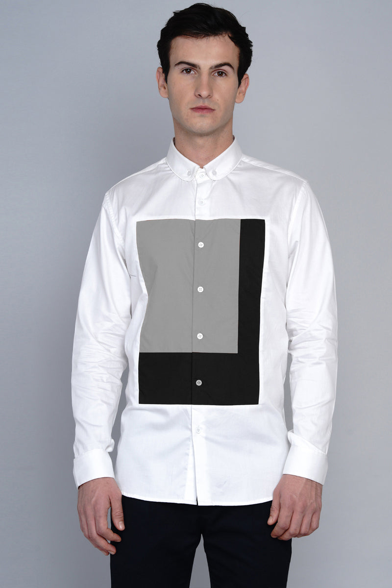 HALDEN- FRONT PANEL COLOUR BLOCKED SHIRT