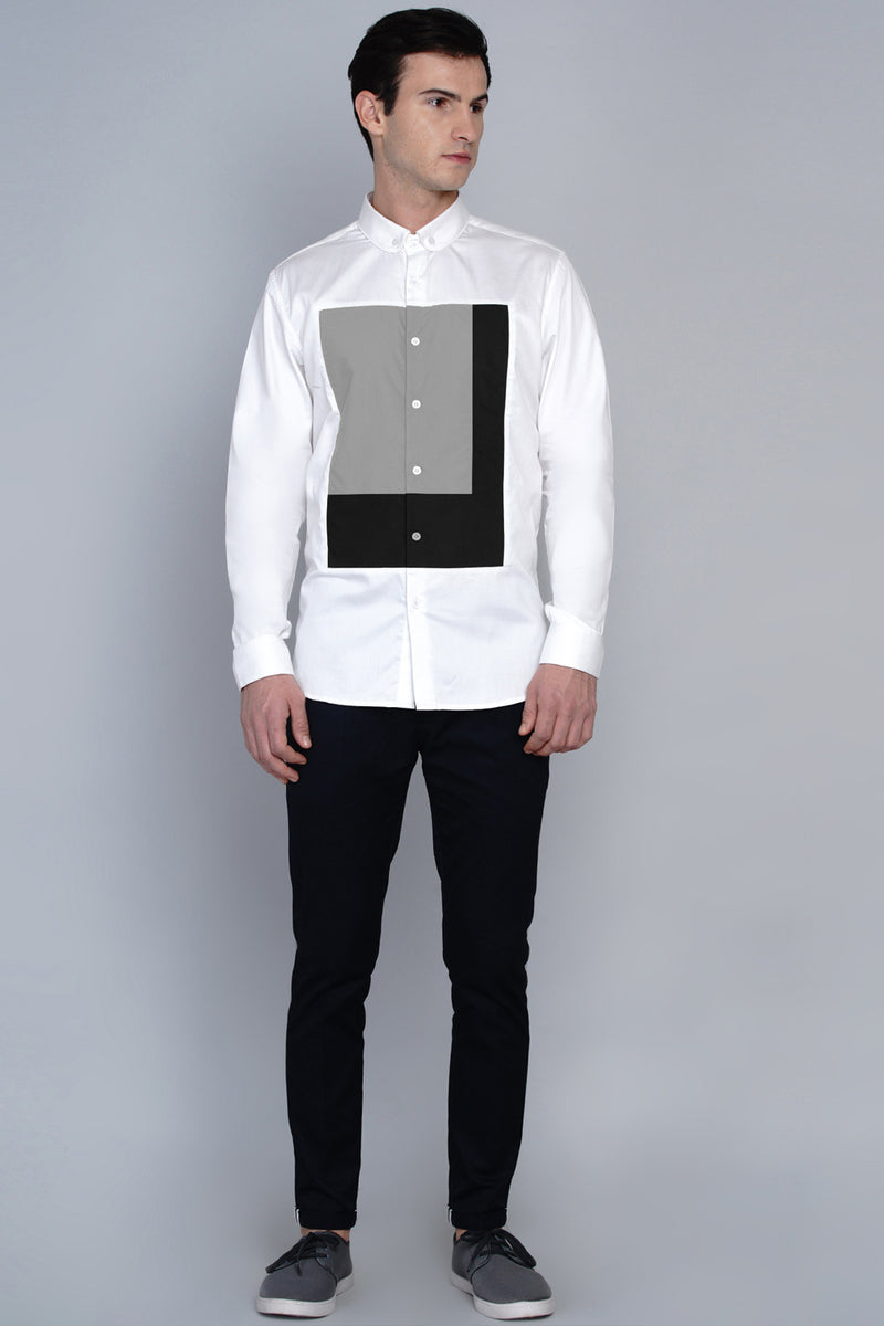 HALDEN- FRONT PANEL COLOUR BLOCKED SHIRT